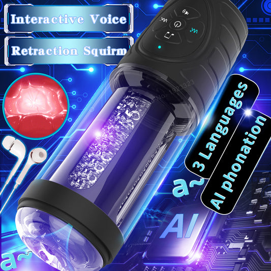 Innovative Silicone Male Masturbator with Voice-Activated Vibration