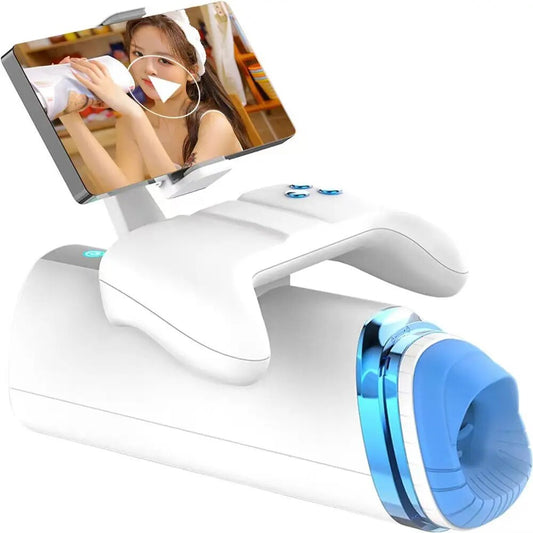 Electric Male Masturbator with Cell Phone Holder and Handle - HeartCaptor