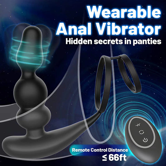 Wireless Remote Prostate Vibrator with Dual Rings for Enhanced Pleasure