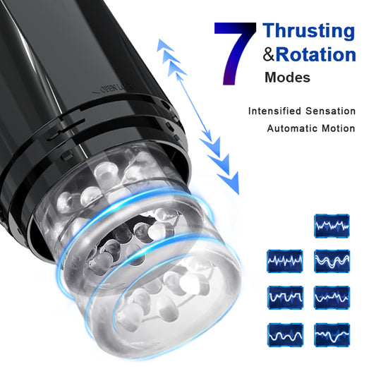 7-Function Telescopic Masturbator with Realistic TPE Texture