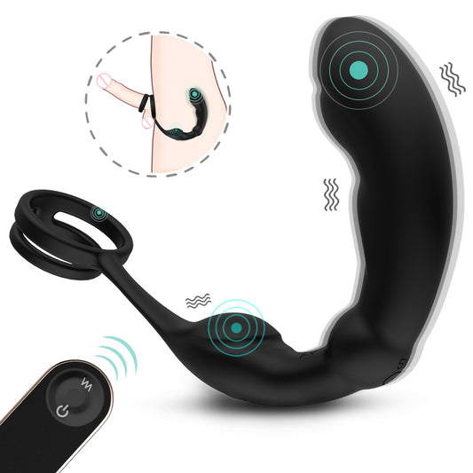 Advanced Prostate Massager with Double Ring for Enhanced Pleasure