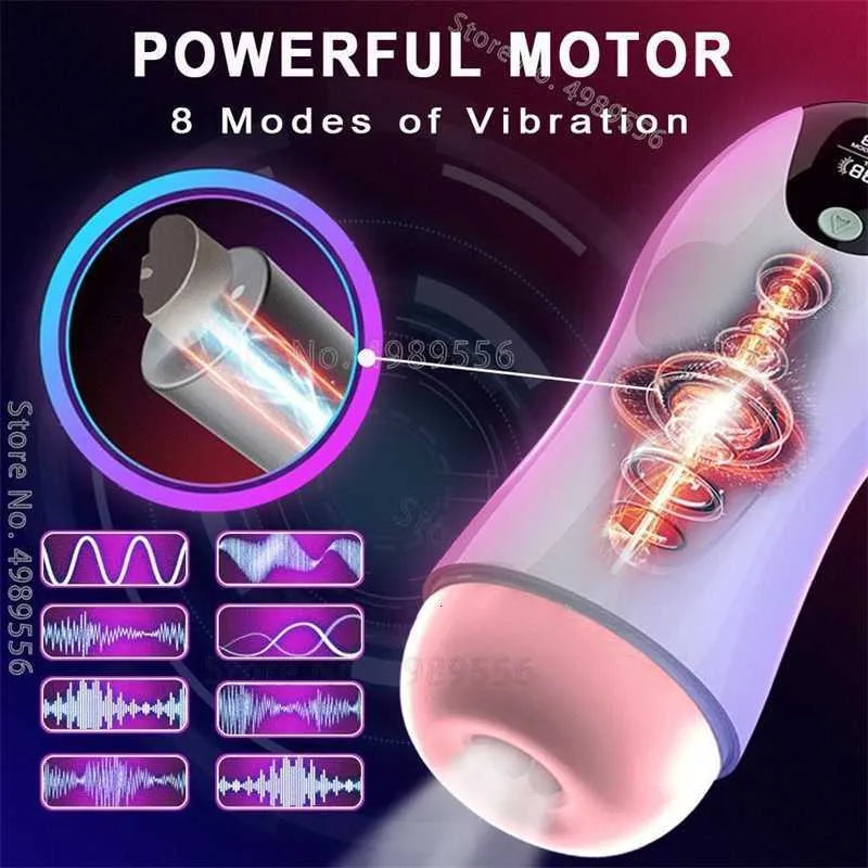 Automatic Sucking Male Masturbator Cup with 8 Vibration Modes - HeartCaptor