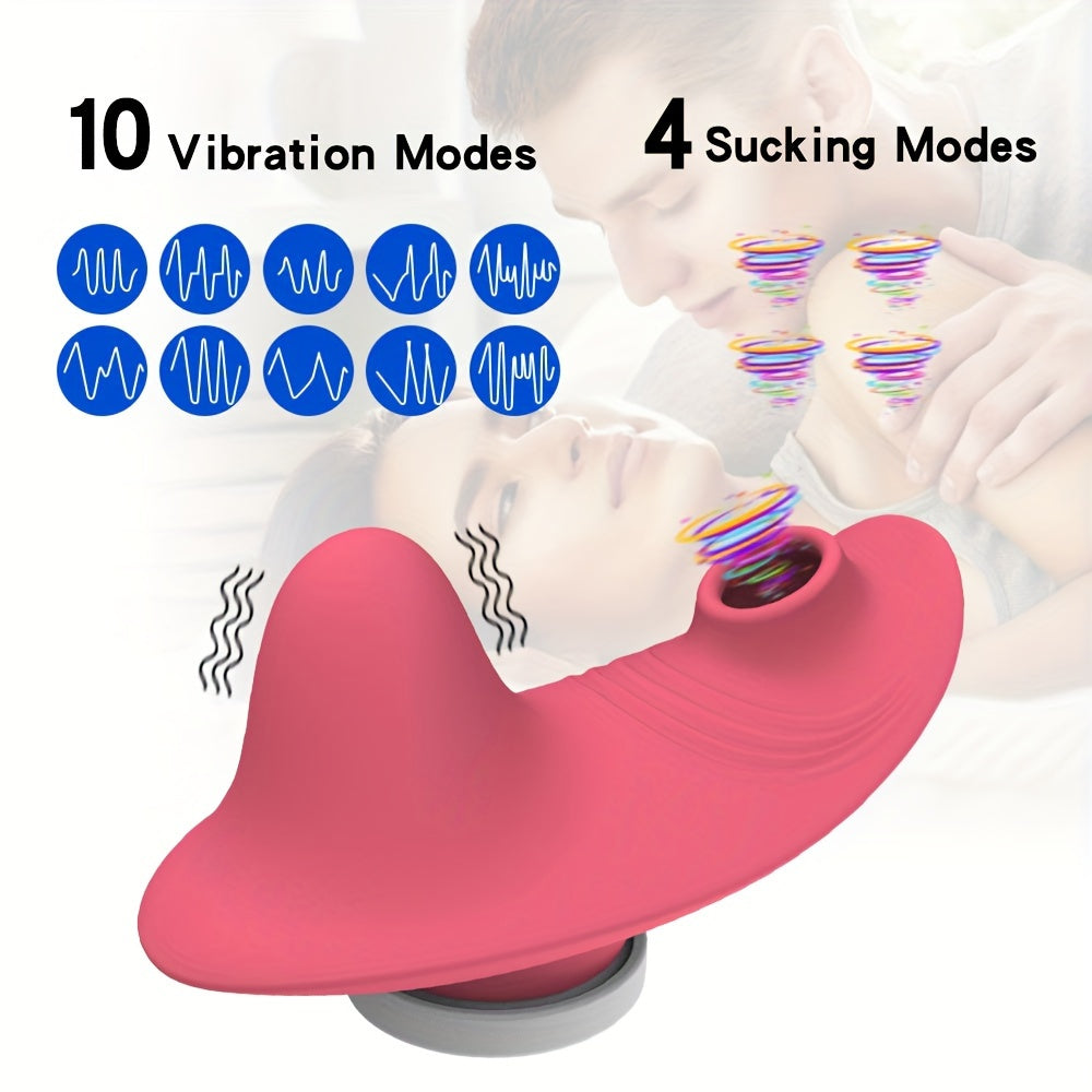 Wearable Panty Sucking Vibrator with Remote Control, 10 Vibration Modes - HeartCaptor