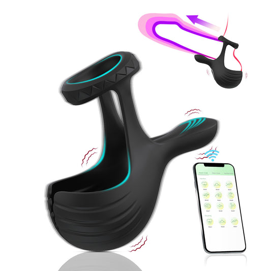 Advanced App-Controlled Vibrating Penis Ring & Testicle Massager