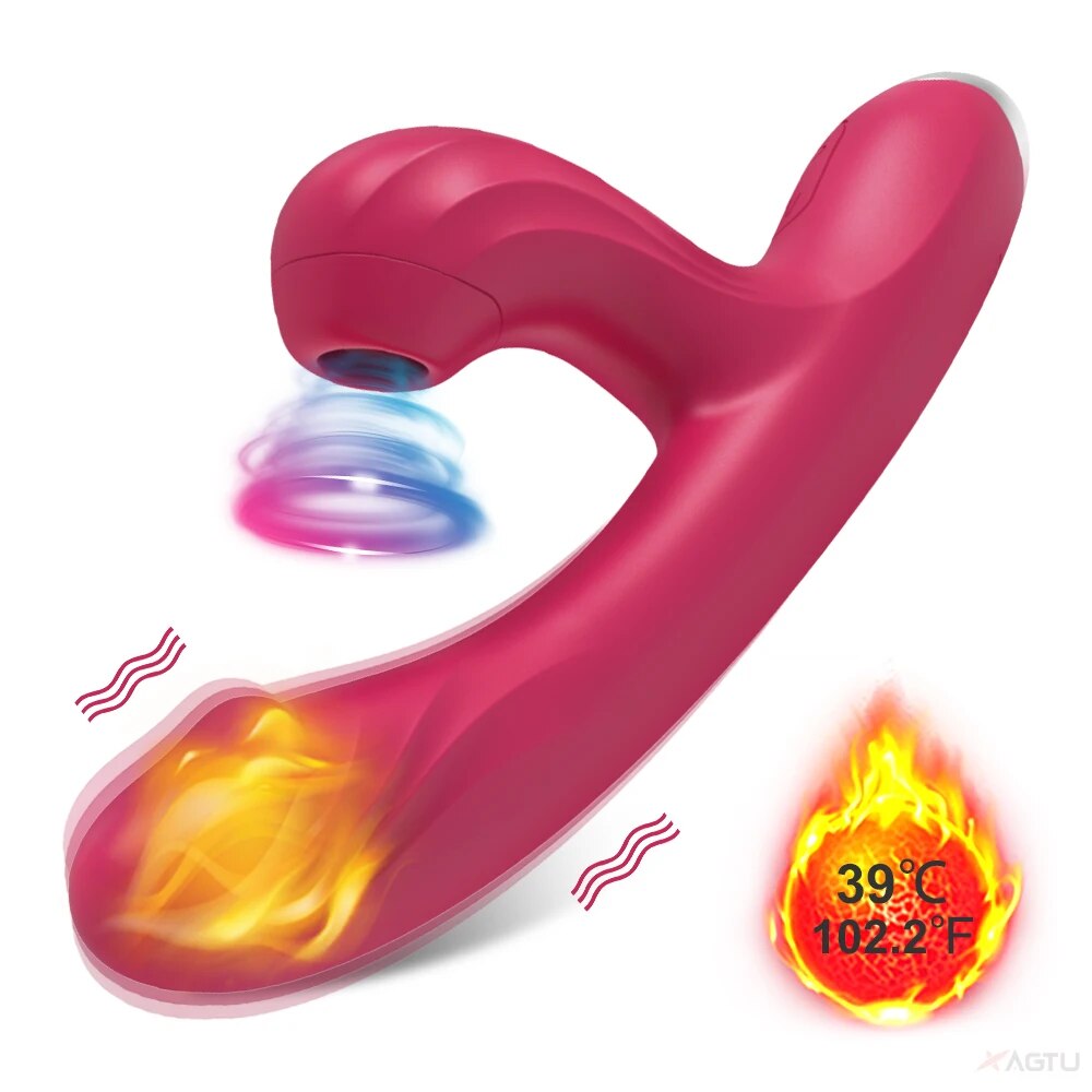 Clitoral Sucking G-spot Vibrator Dildo with Heating Function - HeartCaptor