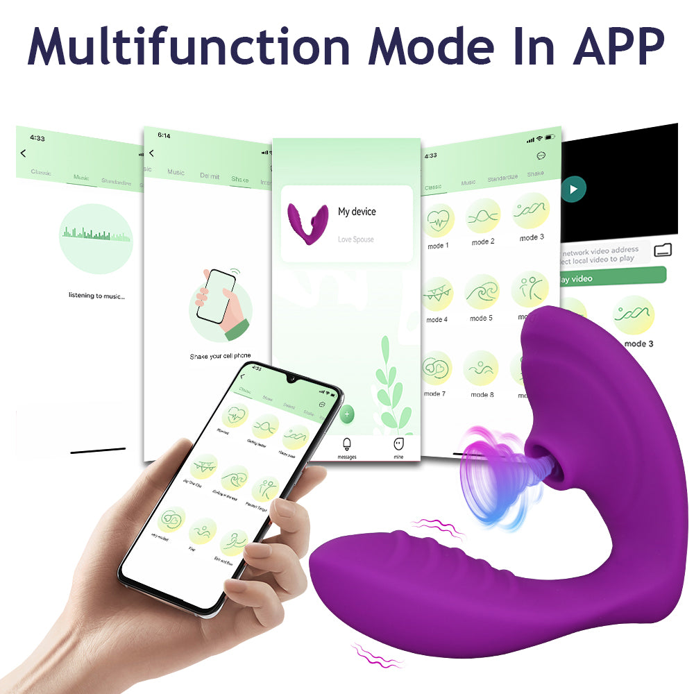 APP Bluetooth Vagina Sucking Vibrator 20 Modes Clitoris Stimulator - HeartCaptor