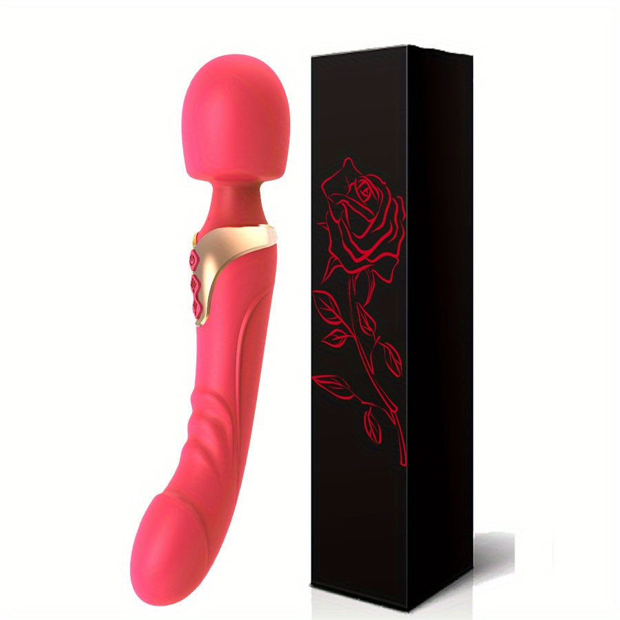 Large Size Dual Motor Silicone Wand G-Spot Massager 10 Modes Sex Toy For Couple - HeartCaptor