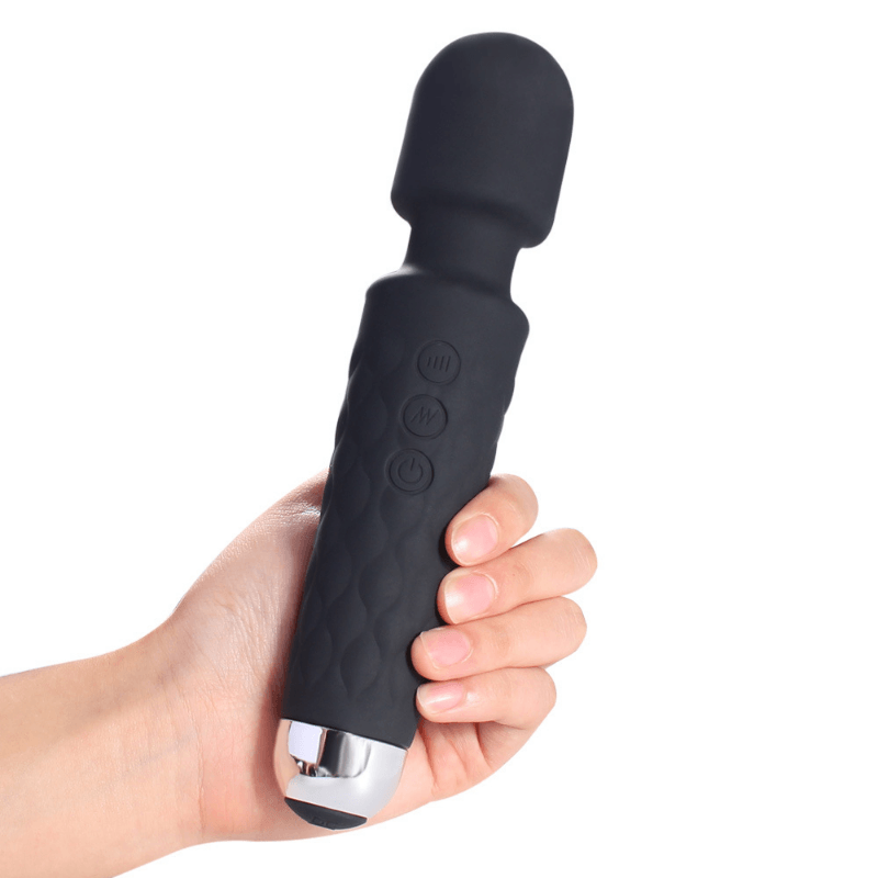 Silicone Vibrator Wand Massager with 20 Intense Frequency Modes - HeartCaptor