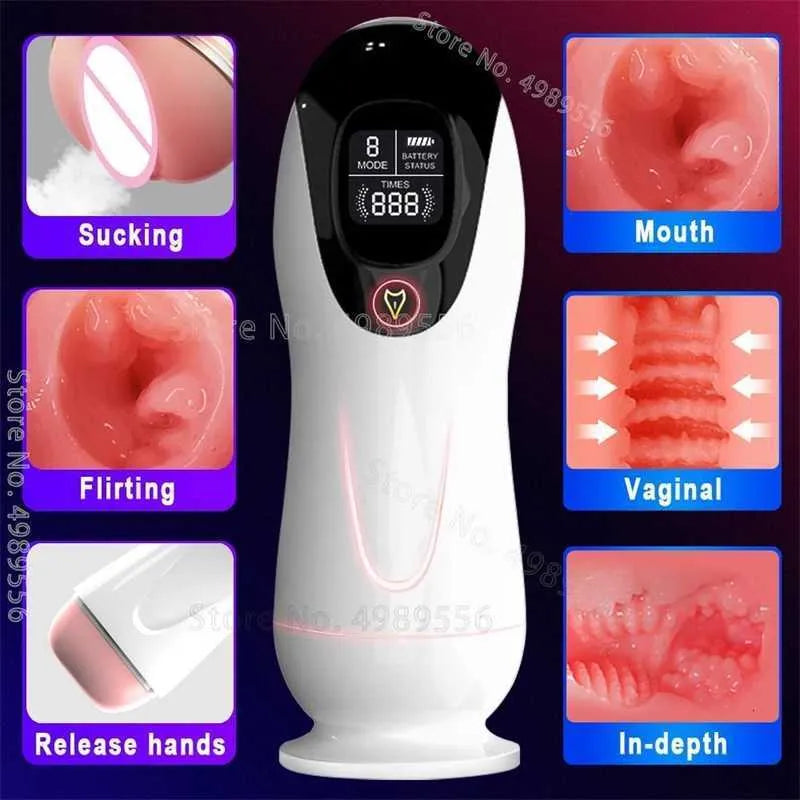 Automatic Sucking Male Masturbator Cup with 8 Vibration Modes - HeartCaptor