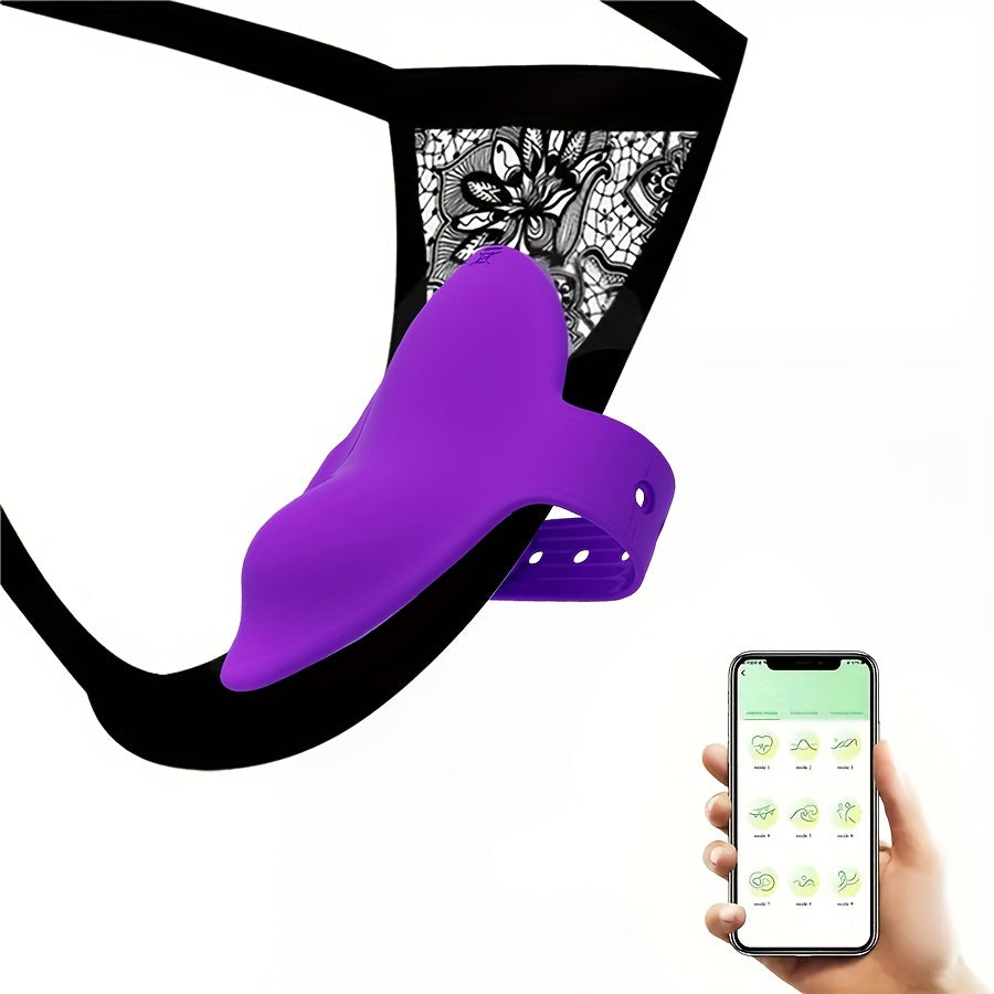 Adjustable Size App Remote Butterfly Clitoral Vibrator - HeartCaptor