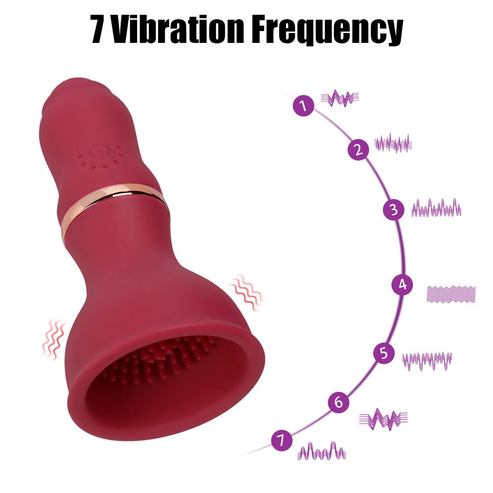 Silicone Nipple Clitoris Massager 7 Modes Vibrator for Women - HeartCaptor