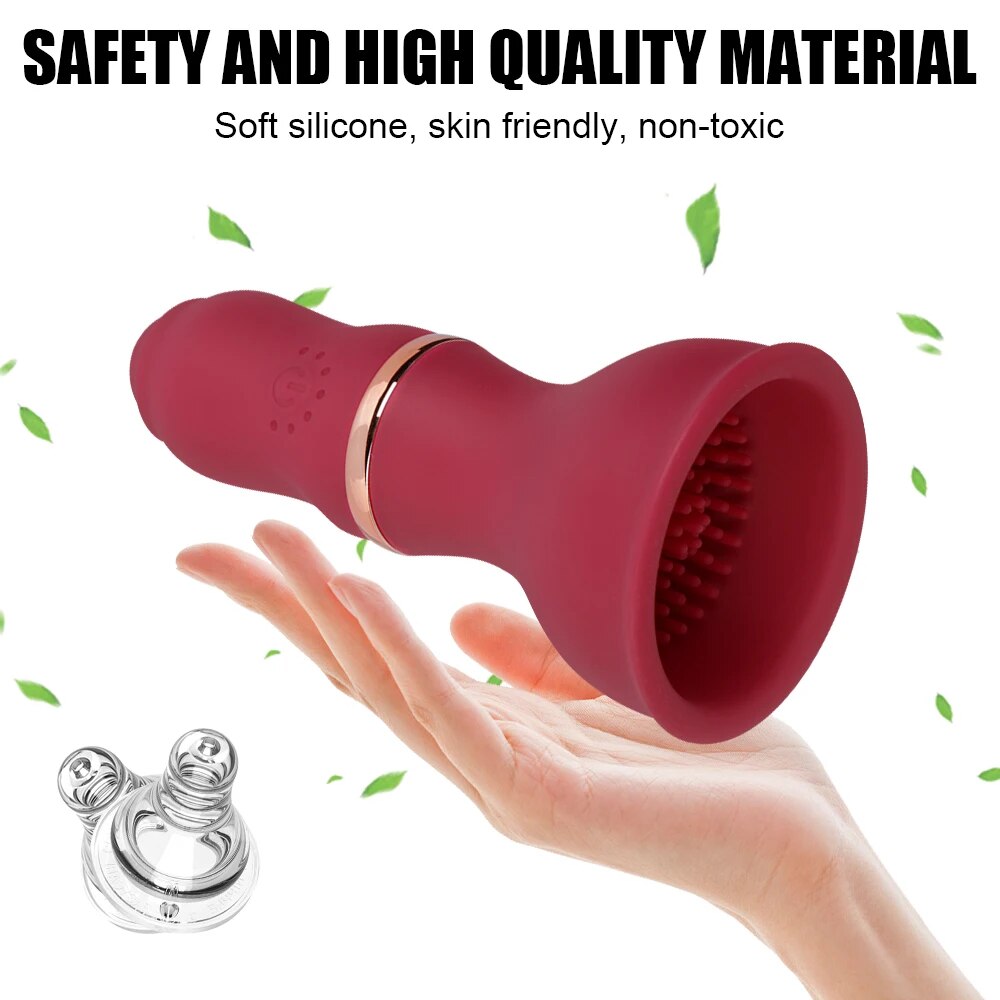 Silicone Nipple Clitoris Massager 7 Modes Vibrator for Women - HeartCaptor