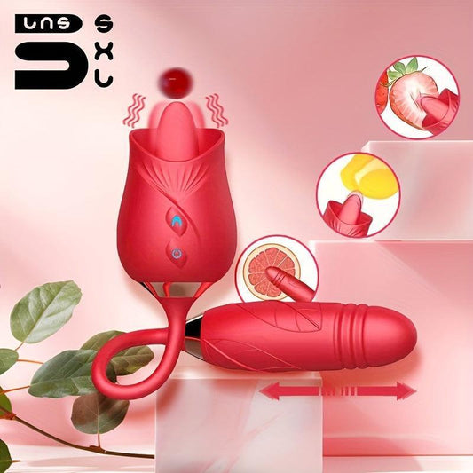 Rose Tongue Licking Vibrator for Women - HeartCaptor