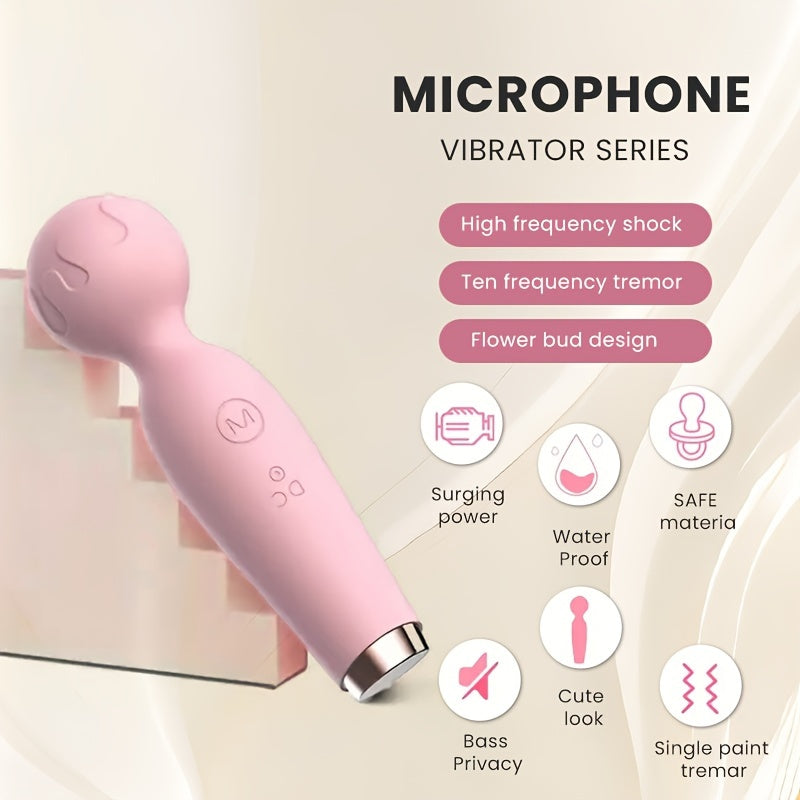 10 Modes AV Stick Vibrator, Waterproof USB Rechargeable Wand Massager - HeartCaptor