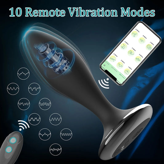 Bluetooth App-Controlled Prostate Massager for Men - Discreet and Advanced G-Spot Stimulator