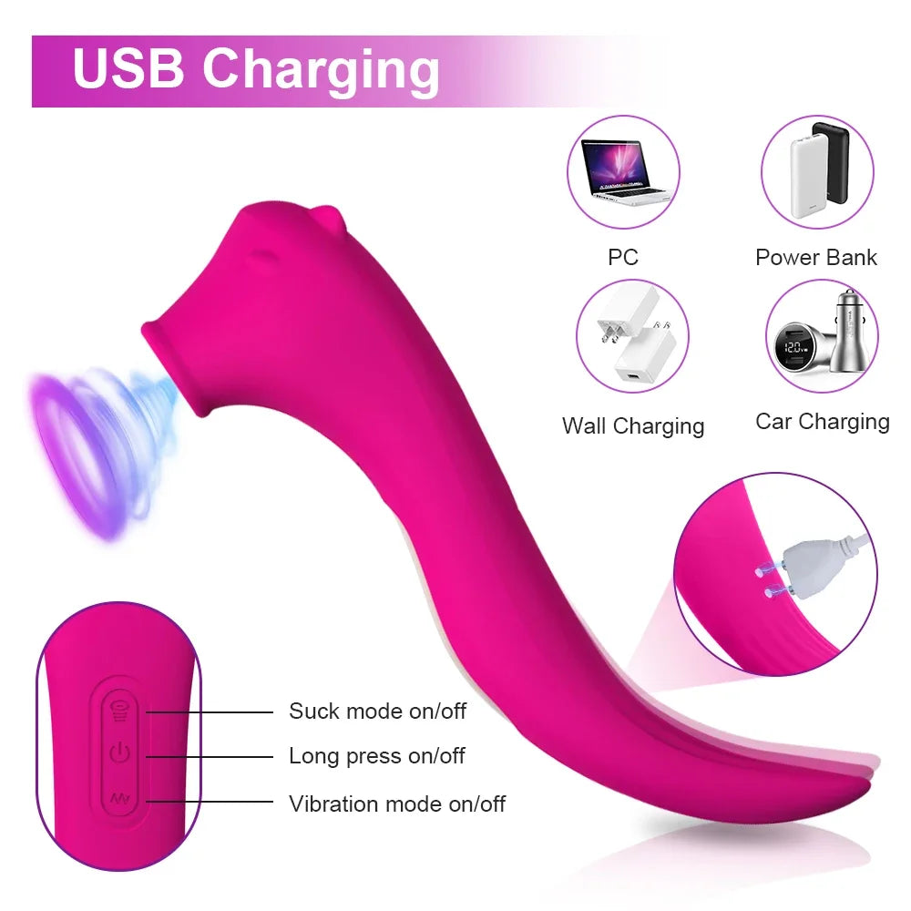 Clitoris Sucking Vibrator for Women Nipple Oral Vacuum Stimulator Massager - HeartCaptor