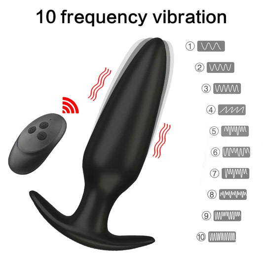 Wireless Remote Control Silicone Prostate Massager with 10 Stimulation Patterns