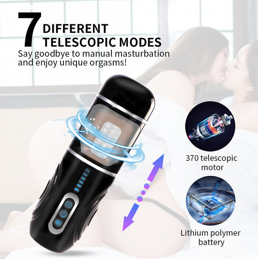 Advanced Rotary Telescopic Masturbator with Multi-Frequency Modes