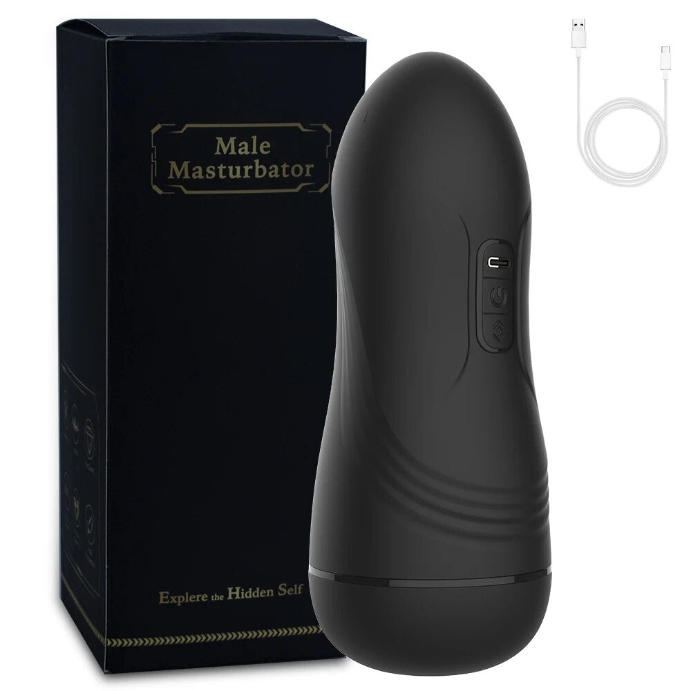 Male Masturbator Blowjob Vibration Machine with Real Vagina Pocket Pussy - HeartCaptor