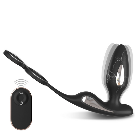 Wireless Lava Remote Control Vibrator with Dual Penis Ring