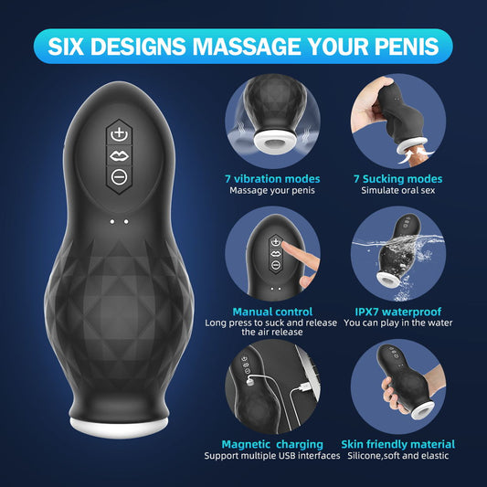 Advanced Dragon Scale Masturbation Cup with 7-Frequency Suction and Vibration