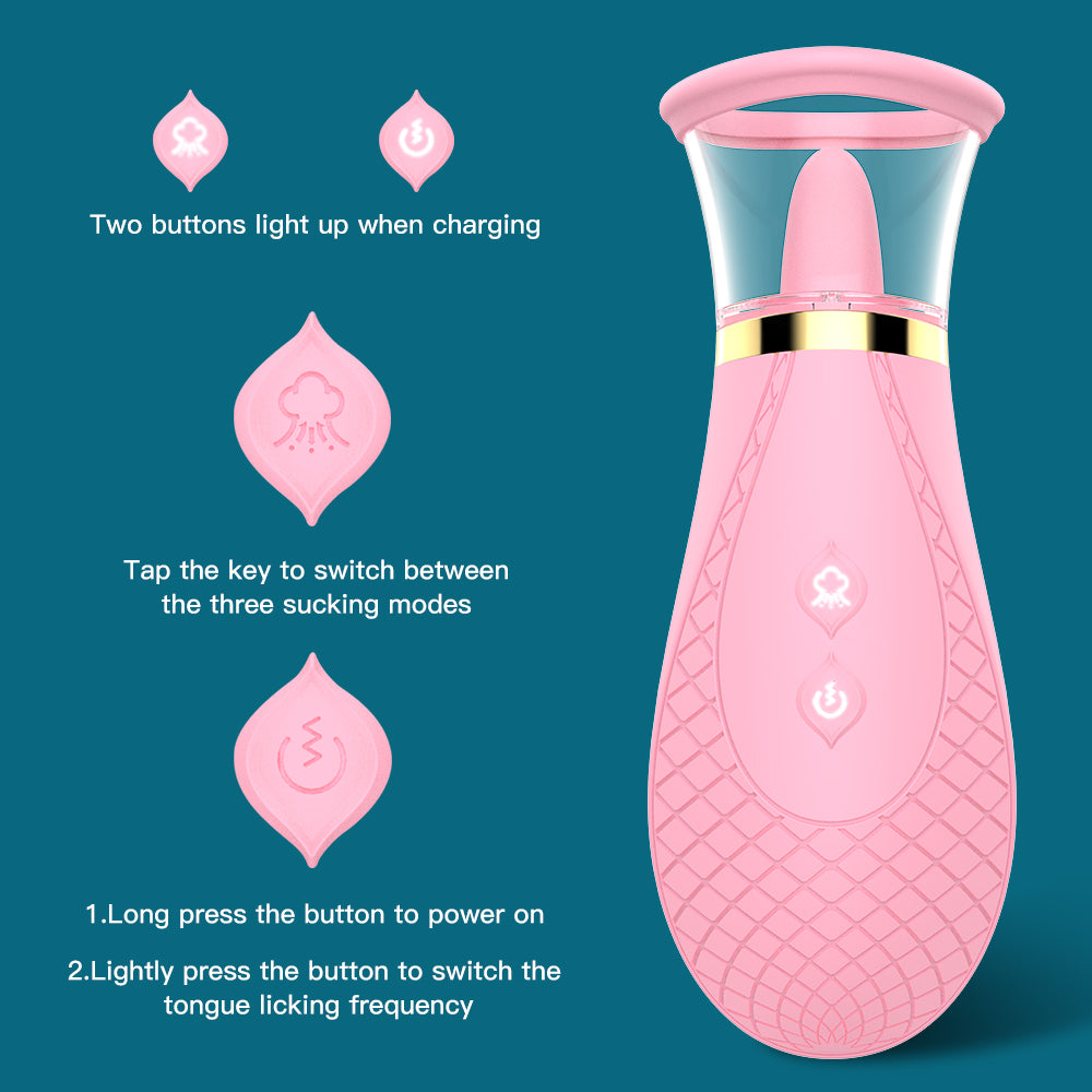 Clitoral Sucking Vibrator with 9 Lick Modes and 3 Suction Modes - HeartCaptor