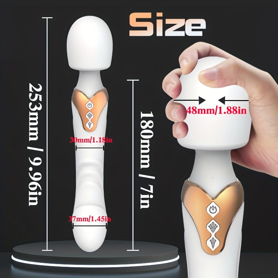 Large Size Dual Motor Silicone Wand G-Spot Massager 10 Modes Sex Toy For Couple - HeartCaptor