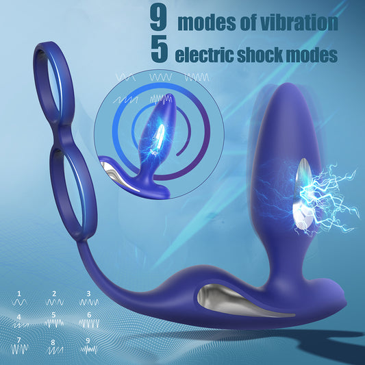 Wireless Lava Remote Control Vibrator with Dual Penis Ring