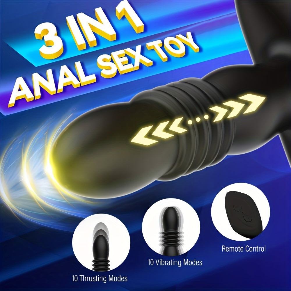 Electric Retractable Anal Plug APP Control Male Prostate Massager - HeartCaptor