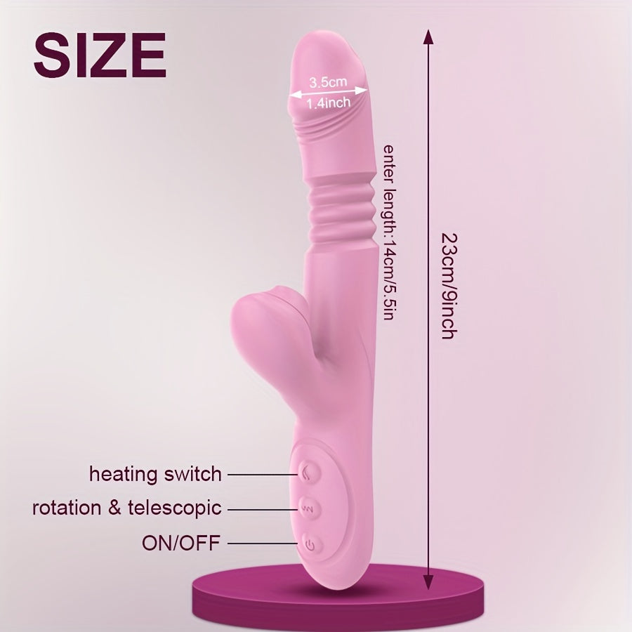 Telescopic Vibrator with 7 Vibration Modes, Heated Clitoral Stimulator, G-spot Stimulation - HeartCaptor