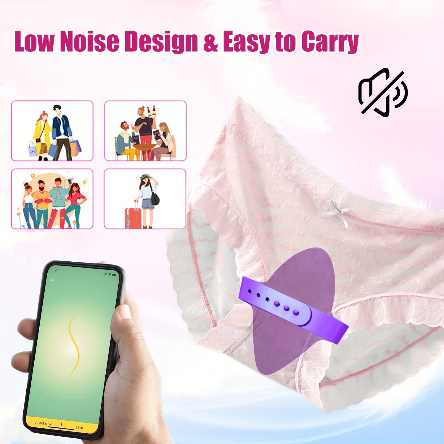 Adjustable Size App Remote Butterfly Clitoral Vibrator - HeartCaptor