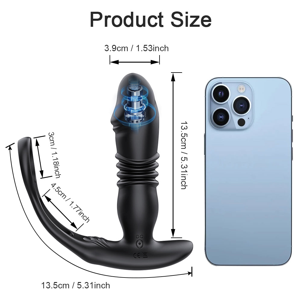 Male Thrusting Prostate Massager with Bluetooth APP Control - HeartCaptor