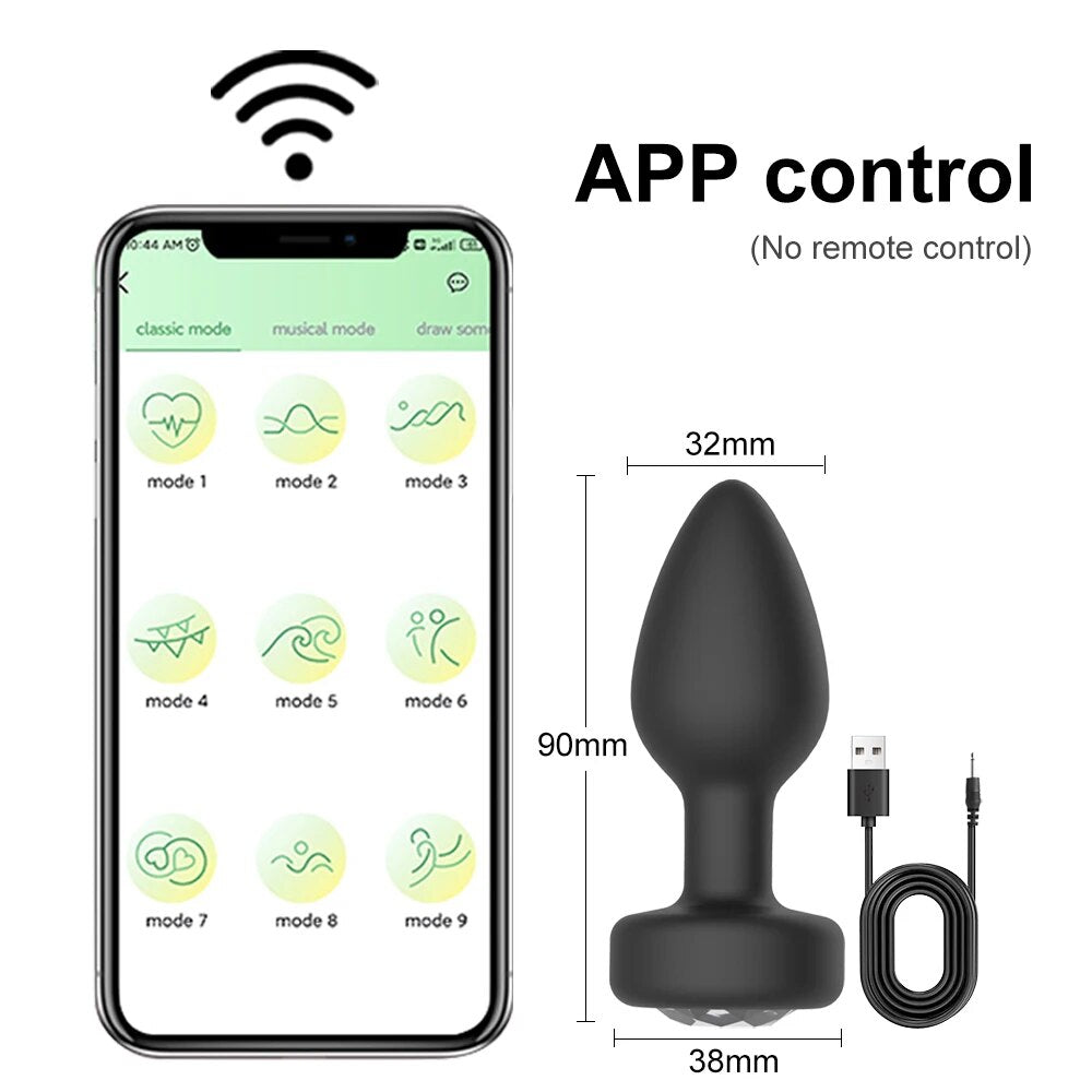 Vibrating Anal Plug with APP Control - Adult Sexual Wellness Toy - HeartCaptor