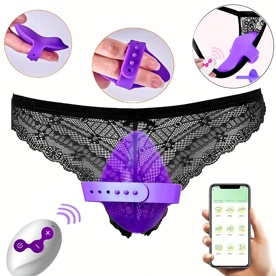 Adjustable Size App Remote Butterfly Clitoral Vibrator - HeartCaptor