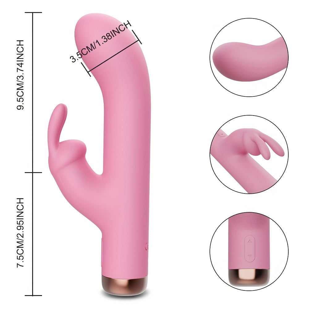 Silicone Rabbit Vibrator with Clitoral Stimulator and G-Spot Vibration - HeartCaptor