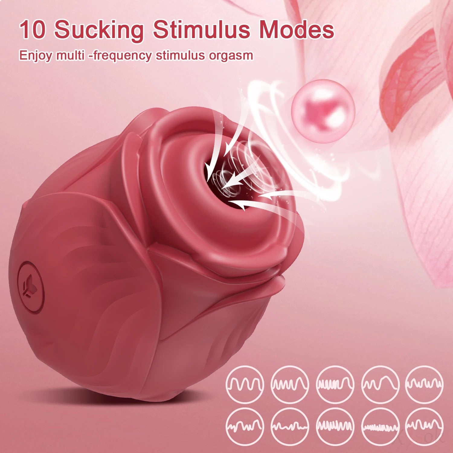 Rose Clitoris Sucking Vibrator with 7 Intense Frequencies - HeartCaptor