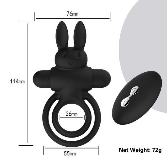 9-Function Vibrating Rabbit Cock Ring for Enhanced Couple Intimacy