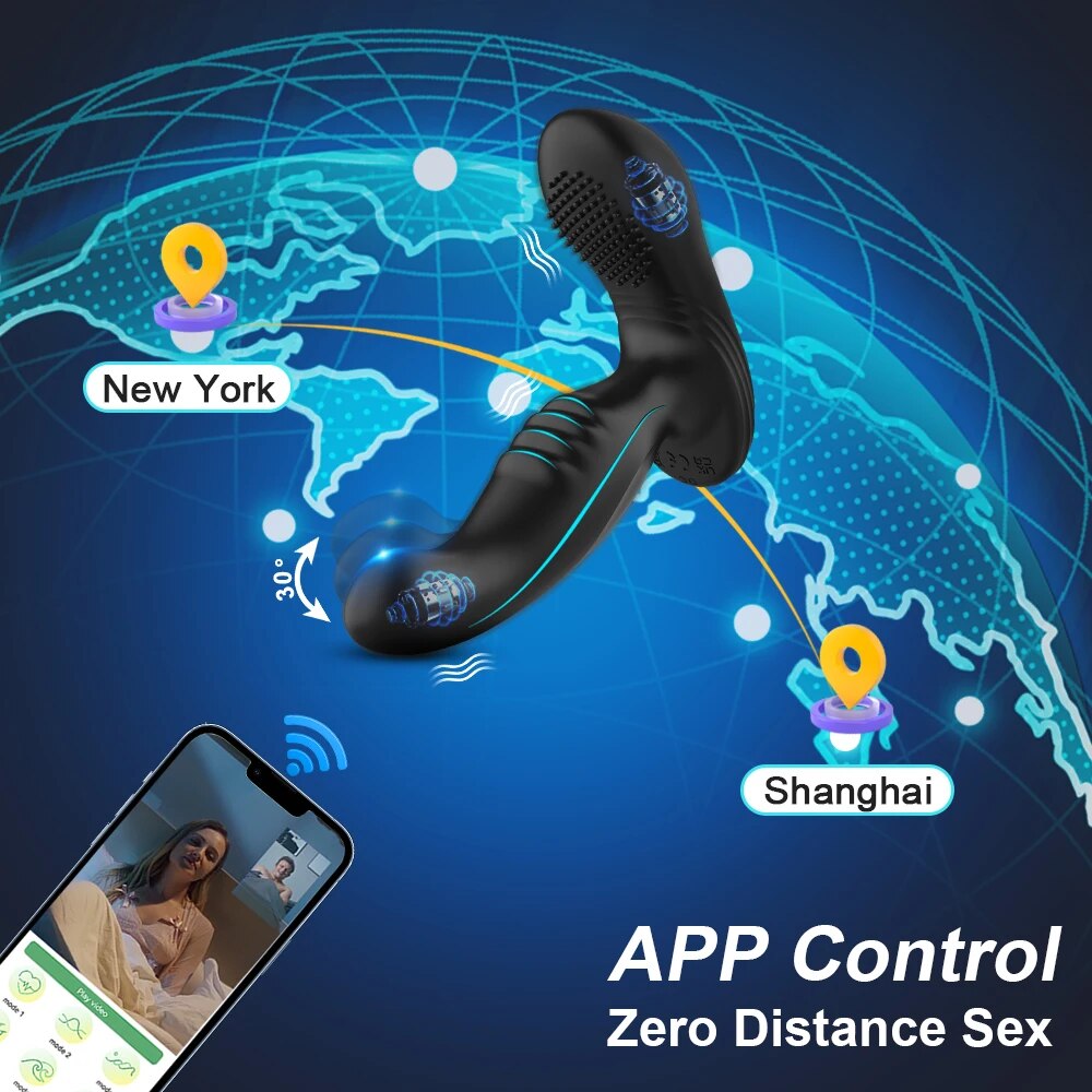 App Control Prostate Massager Anal Vibrator with Tapping Stimulate - HeartCaptor