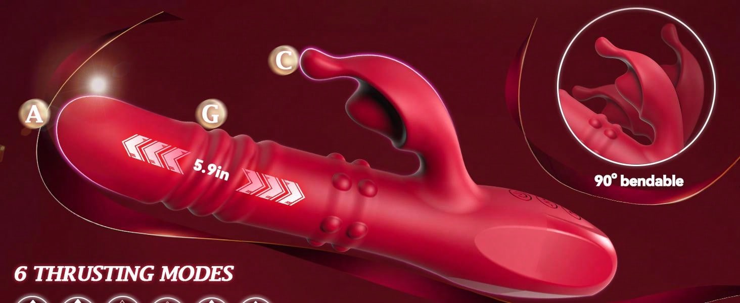 4 In 1 Thrusting Dildo Couples Vibrator Adult Toy - HeartCaptor