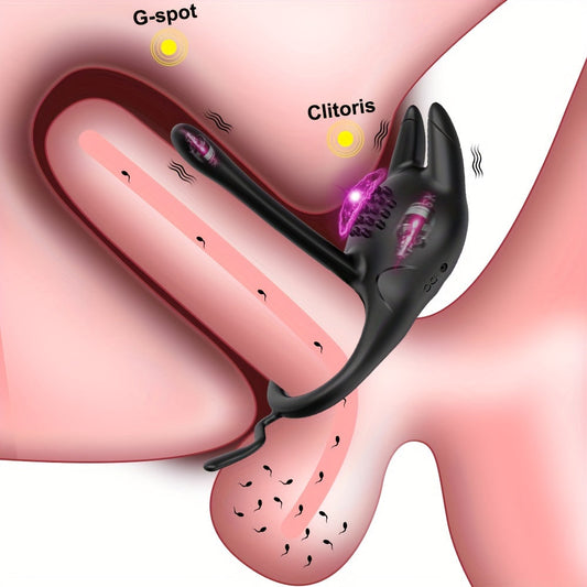 Silicone Vibrating Cock Ring with Dual Motor Stimulation