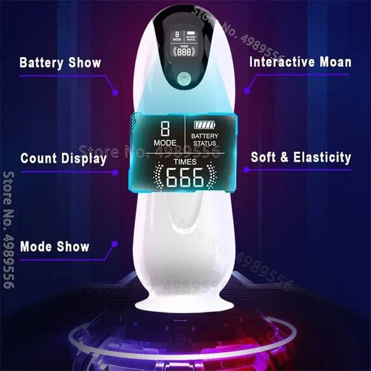 Automatic Sucking Male Masturbator Cup with 8 Vibration Modes - HeartCaptor