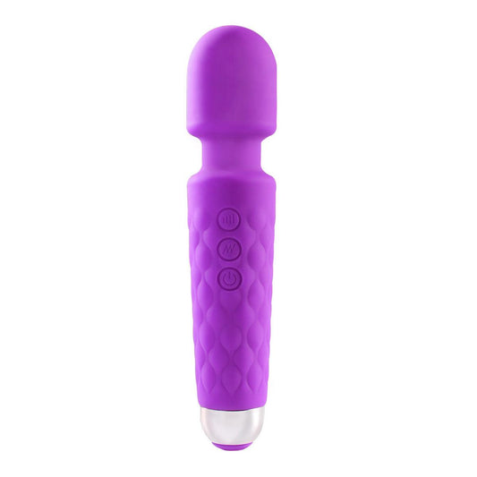 Silicone Vibrator Wand Massager with 20 Intense Frequency Modes - HeartCaptor