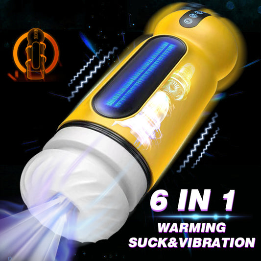 Advanced Interactive Male Masturbator with Suction, Vibration, and Heating