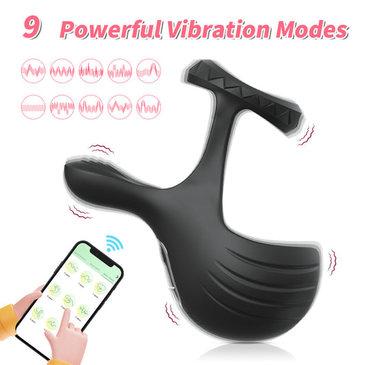 Advanced App-Controlled Vibrating Penis Ring & Testicle Massager