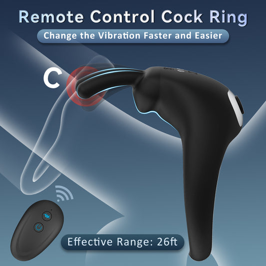 Wireless Remote Control Vibration Rabbit Penis Ring for Enhanced Intimacy