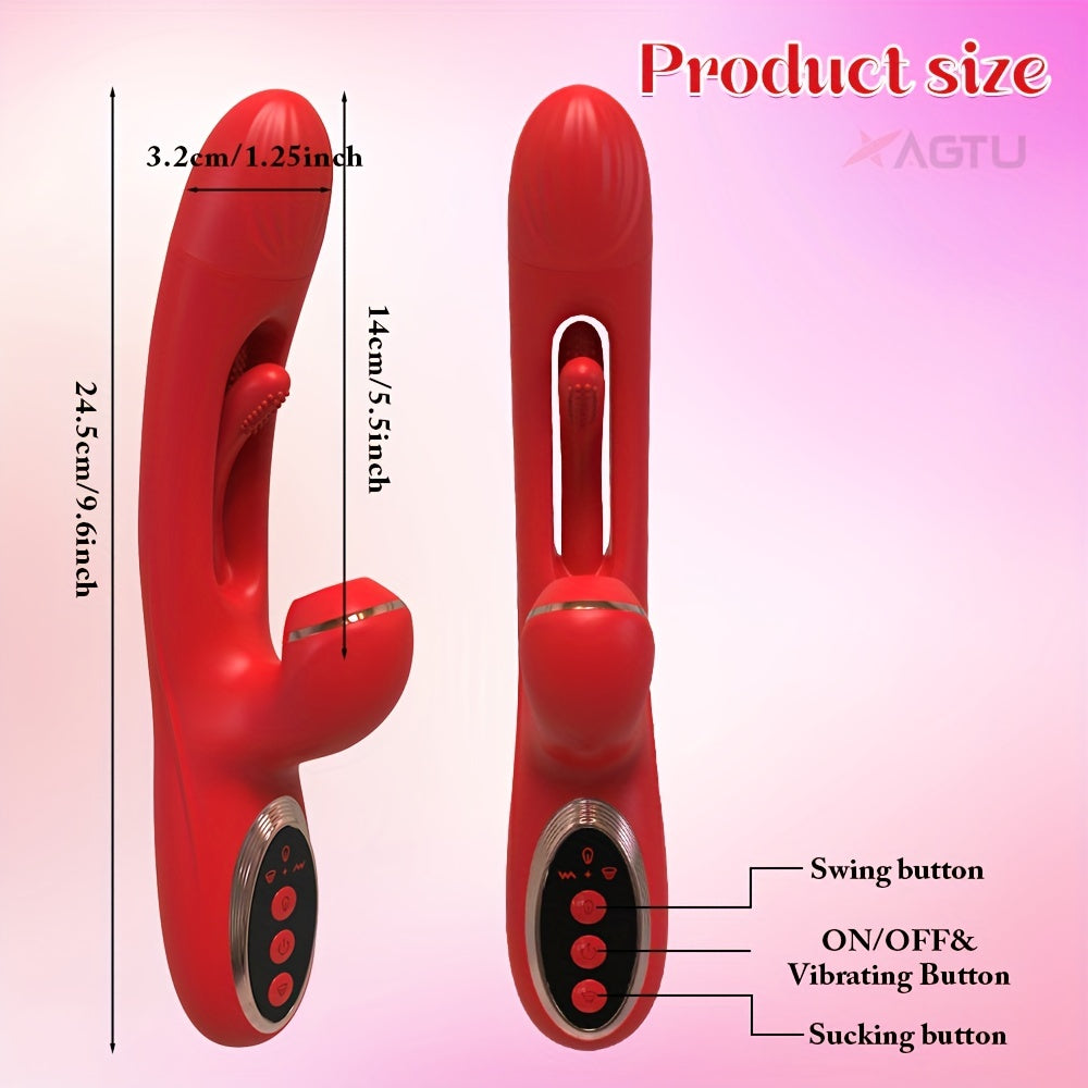 Rabbit Sucking Vibrator with 10 Vibration Modes - HeartCaptor