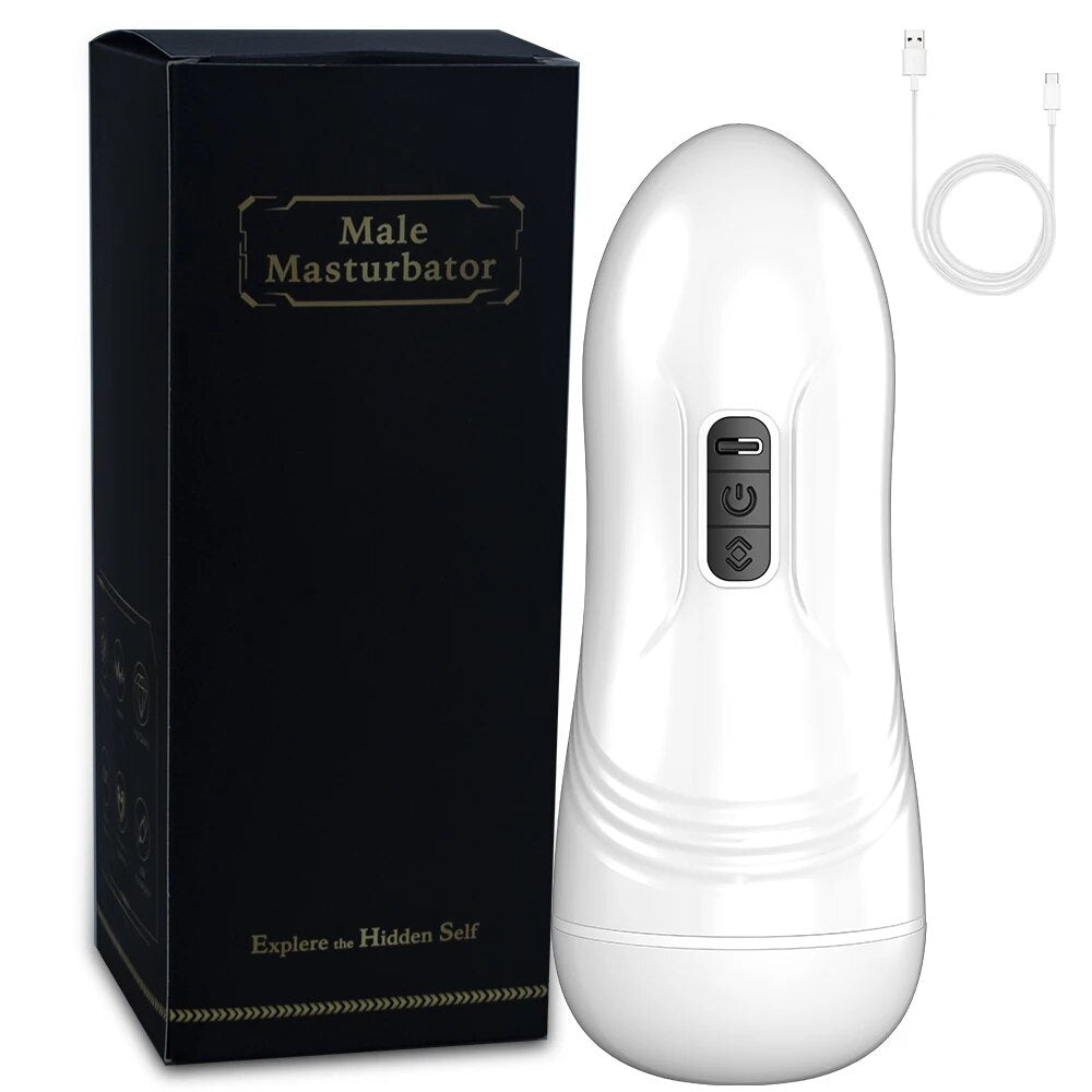 Male Masturbator Blowjob Vibration Machine with Real Vagina Pocket Pussy - HeartCaptor