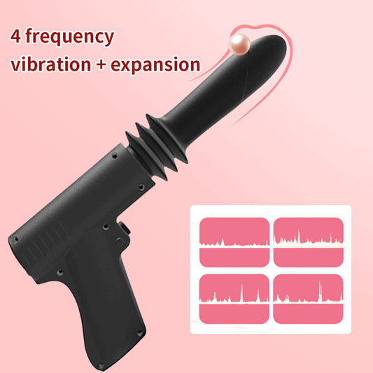 G-Spot & Anal Pleasure Telescopic Vibrator Gun Shaped Toy