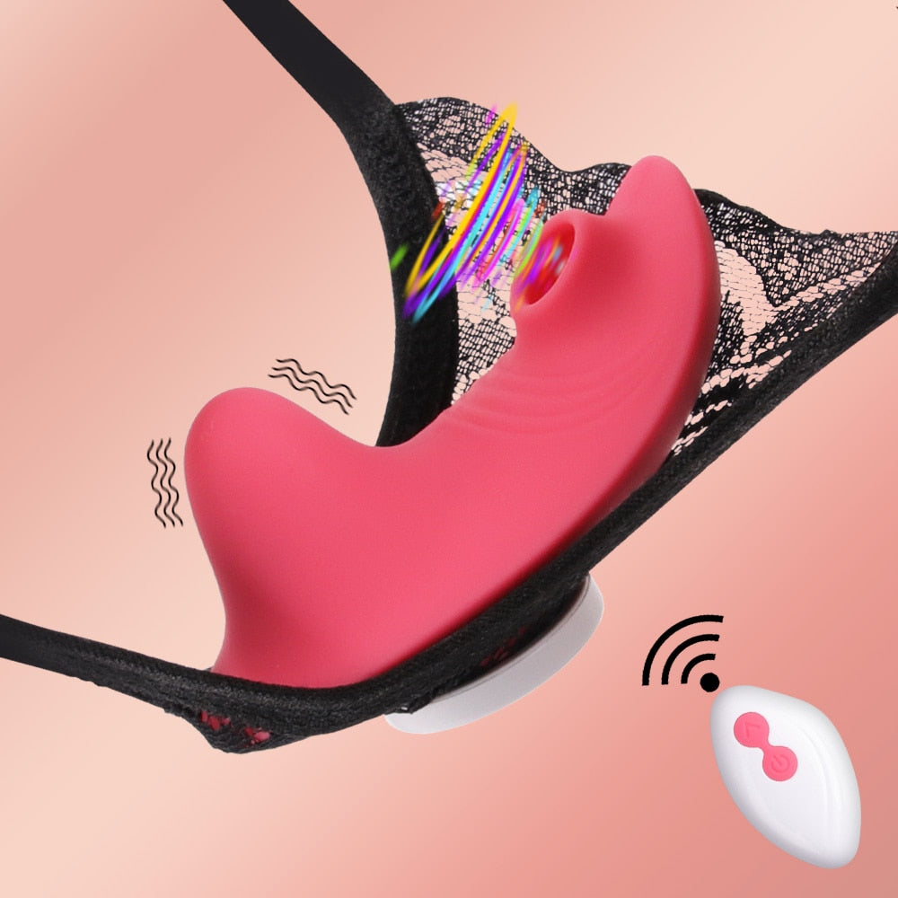 Remote Control Clitoris Sucker Vibrator with Sexy Panties - HeartCaptor