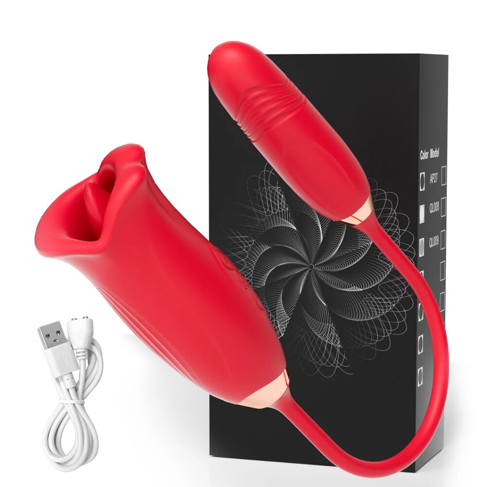 Oral Clit Sucking Vibrator for Women - Tongue Licking Stimulator - HeartCaptor